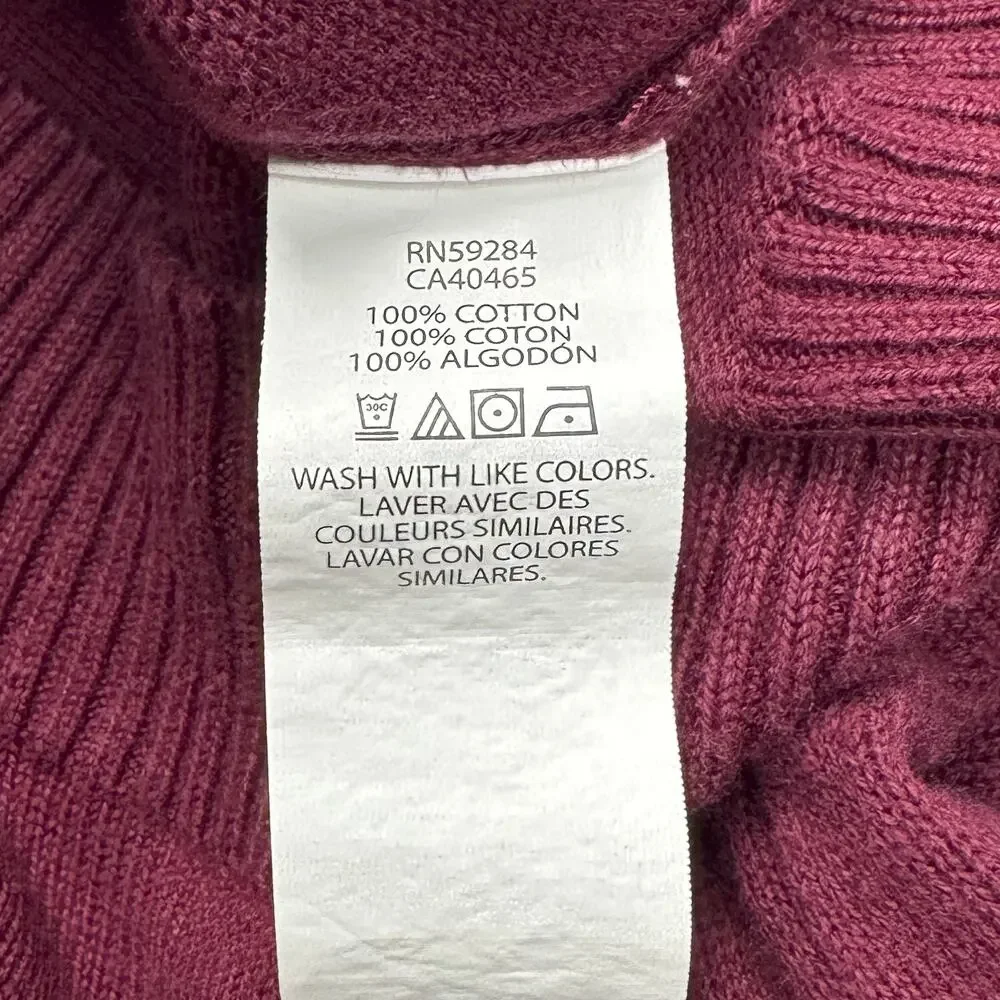 Childrens Place Girls Cardigan Sweater Size 5/6 Burgundy School Uniform Cotton